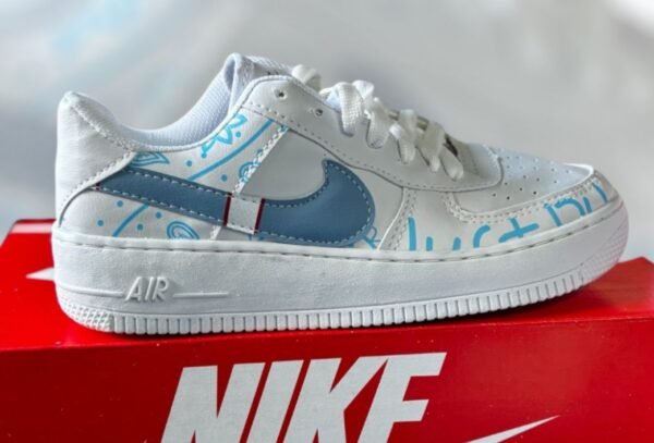 Tênis Nike Air grafite, branco e azul
